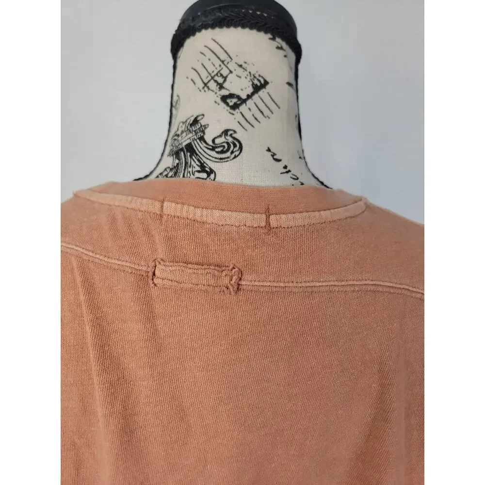 Free People Cropped Tee Sz M Coral Short Sleeves CC Tee Relaxed We The Free - Picture 8 of 11